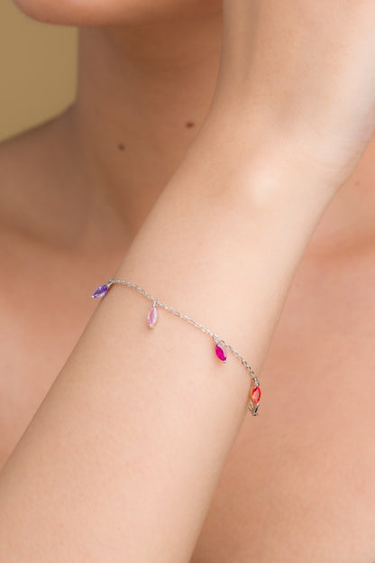 Colorful Charms Bracelet - 925 Silver
