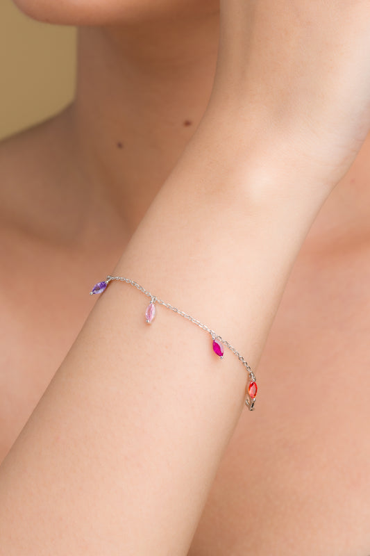 Colorful Charms Bracelet - 925 Silver