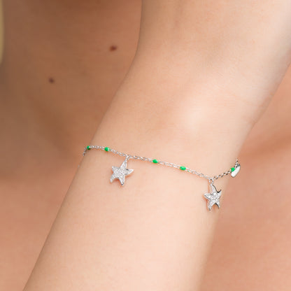 Trio Star Charms Bracelet - 925 Silver