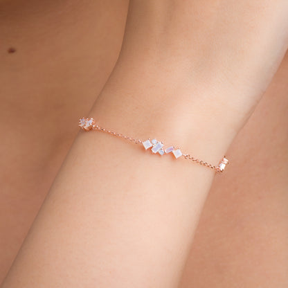 Elegant Forsted Crystal Bracelet - 925 Silver