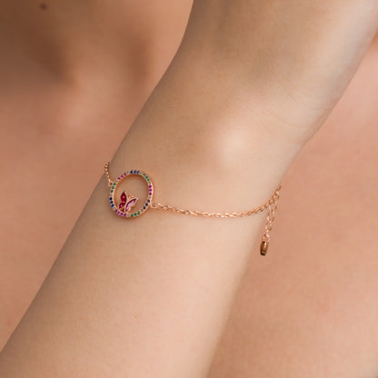 Colorful Butterfly Bracelet - 925 Silver