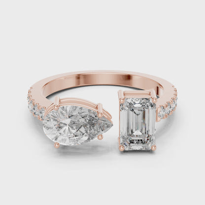 Toi Et Moi Solitaire Diamond Ring
