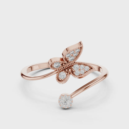 Opulent Butterfly Cocktail Diamond Ring