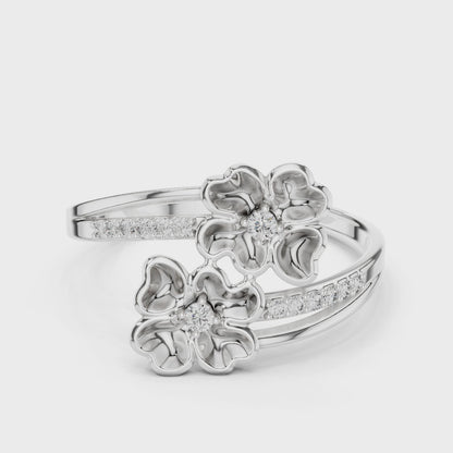 Lovely Flowers Diamond Ring