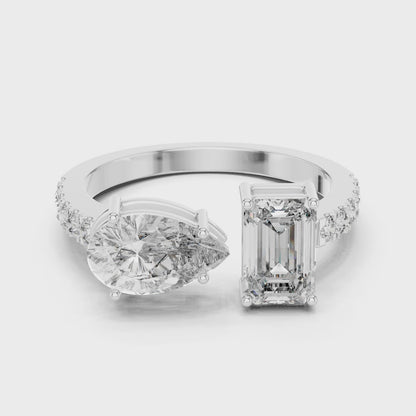 Toi Et Moi Solitaire Diamond Ring