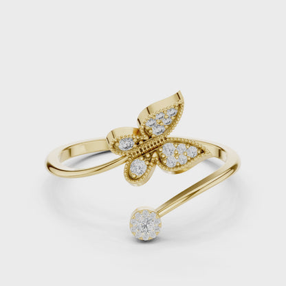 Opulent Butterfly Cocktail Diamond Ring