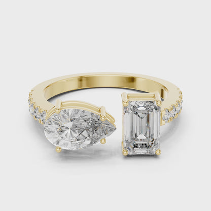 Toi Et Moi Solitaire Diamond Ring