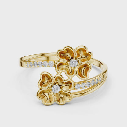 Lovely Flowers Diamond Ring