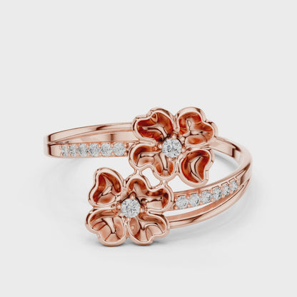 Lovely Flowers Diamond Ring