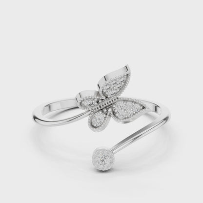 Opulent Butterfly Cocktail Diamond Ring
